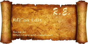 Répa Edit névjegykártya
